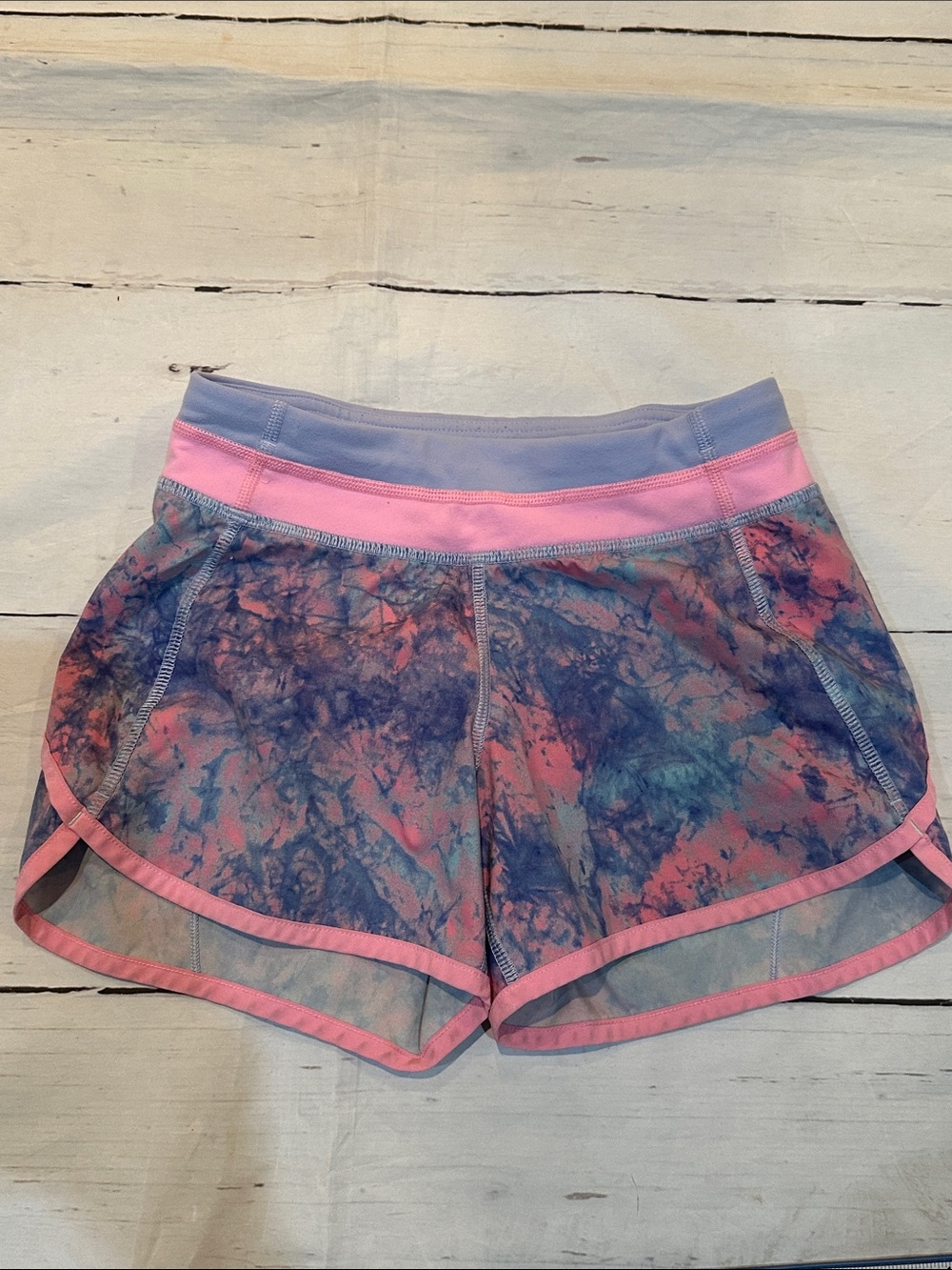 Ivivva girls Pink & Blue Tie-Dye Athletic Shorts lined size 8